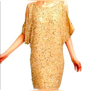 Aidan Mattox Gold Sequin Dress